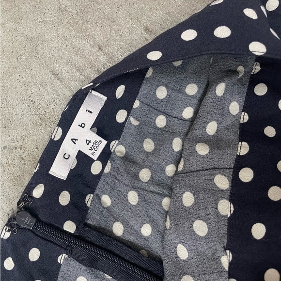 Cabi polka dot skirt dark navy blue a line skate skirt size 4 - Picture 4 of 9